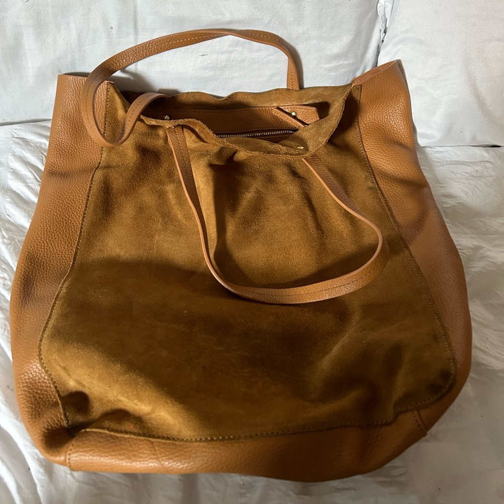 Barneys New York Leather Tote Bag Brown